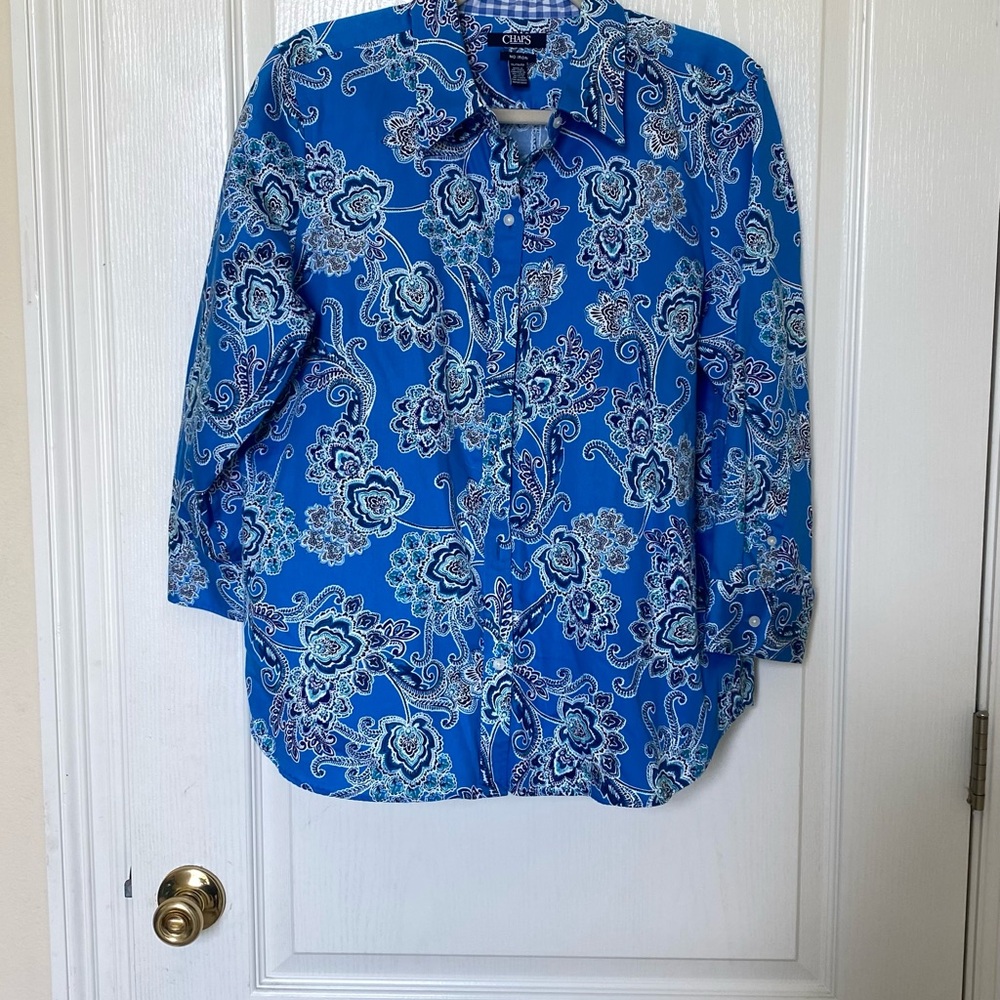 Chaps Blue and White Paisley Shirt